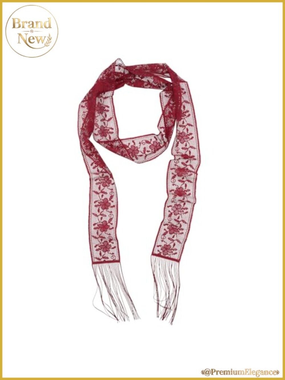 Women's Lace Mesh Sheer Scarf Lightweight Neck Scarf with Tassels